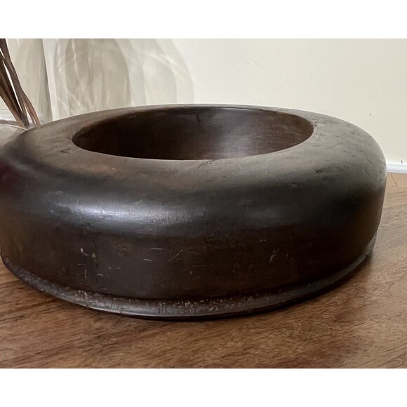 Antique Wooden Block Hat Brim Mold Millinery Form Mirror Boho Primitive Country - Picture 5 of 13